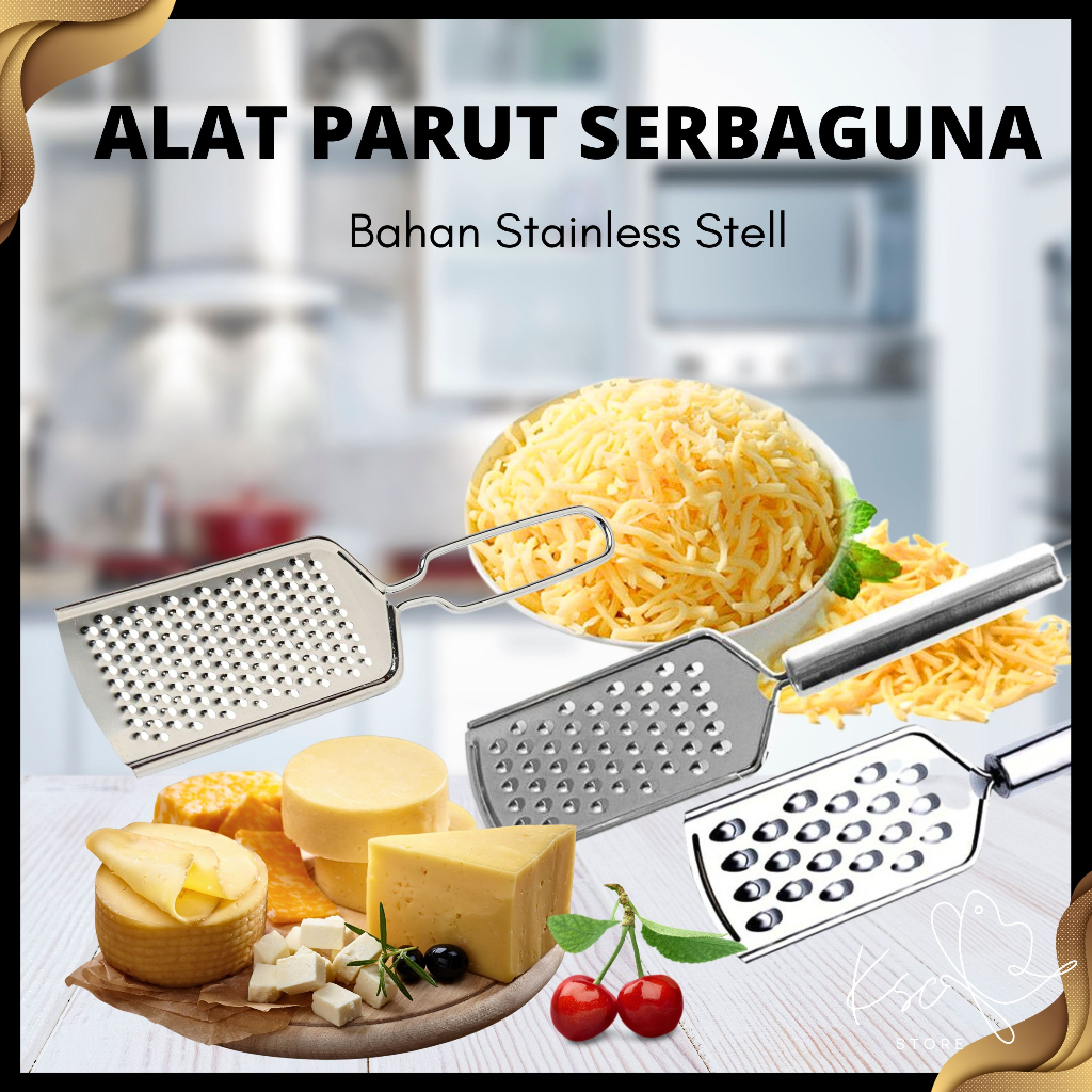 Alat Parutan Keju Coklat Wortel Stainless steel / Alat Parut Serbaguna Perlengkapan Dapur Rumah Tang