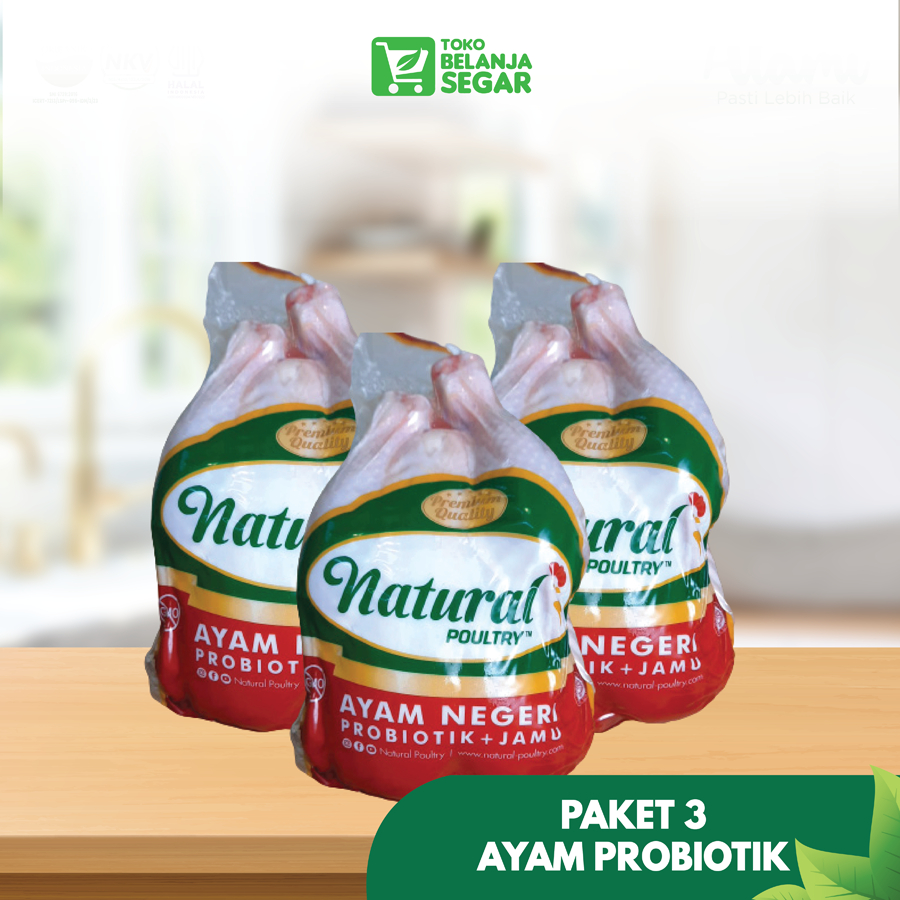 

Paket 3 Ekor Ayam Probiotik Reguler (850-950 gram) - Natural Poultry