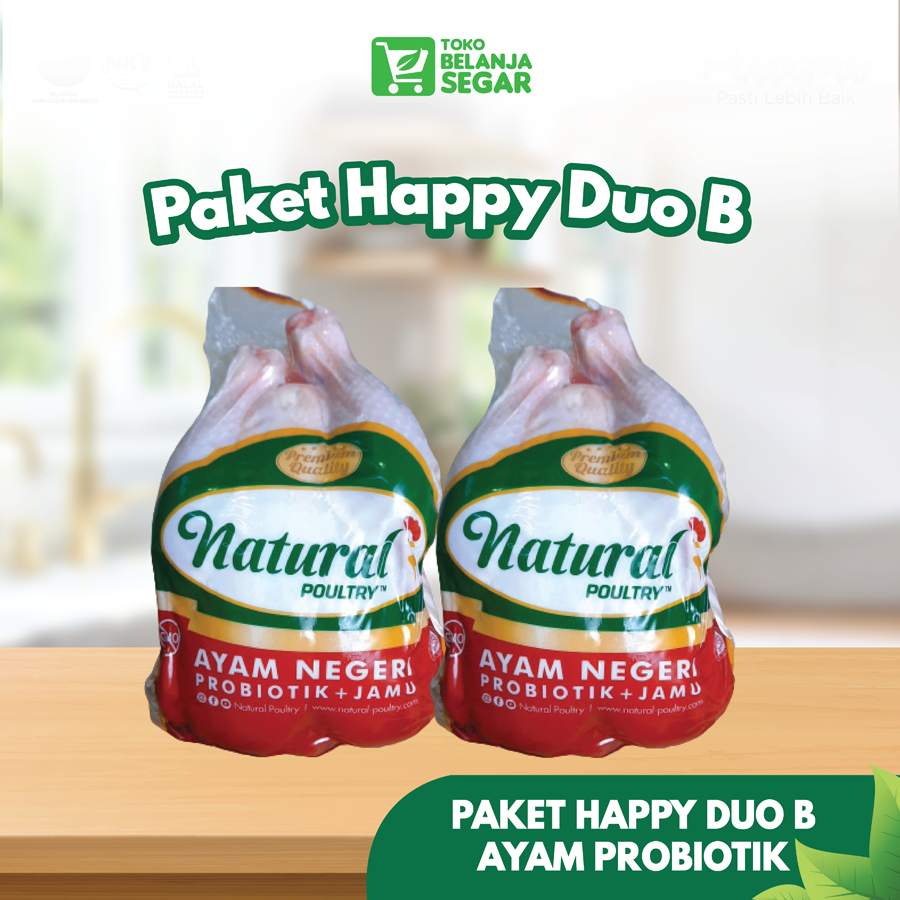 

Paket Happy Duo B : 2 Ayam Negri Probiotik Reguler - Natural Poultry