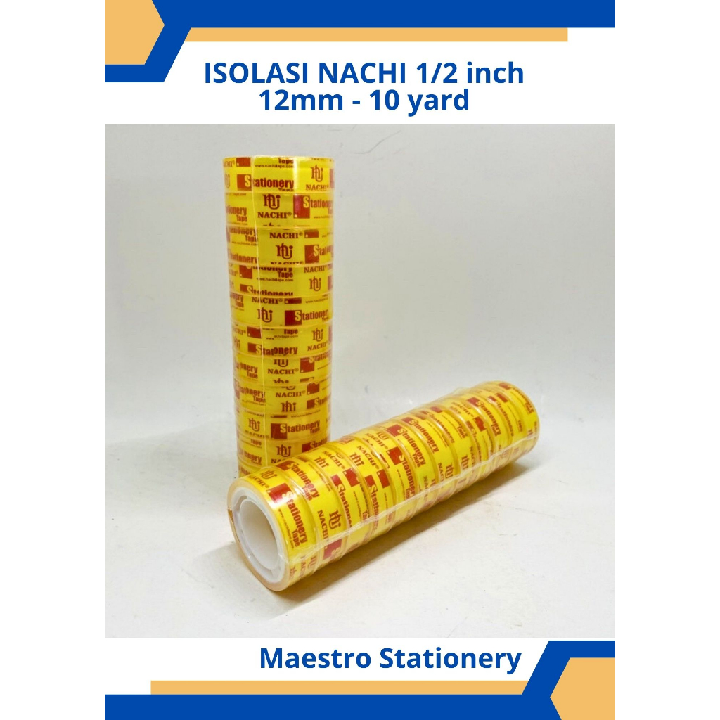 

NACHI - Selotip Kecil / Isolasi 1/2 inch x 10 Yard -Roll