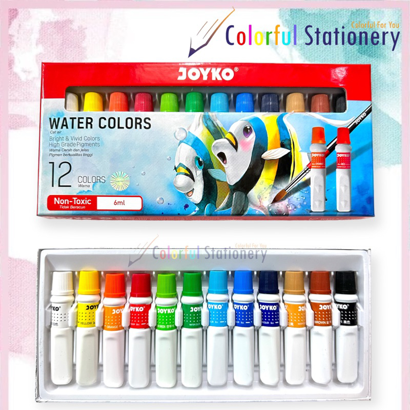 

Water Color / Cat Air Joyko WAC-6ML-12 Warna (Set)
