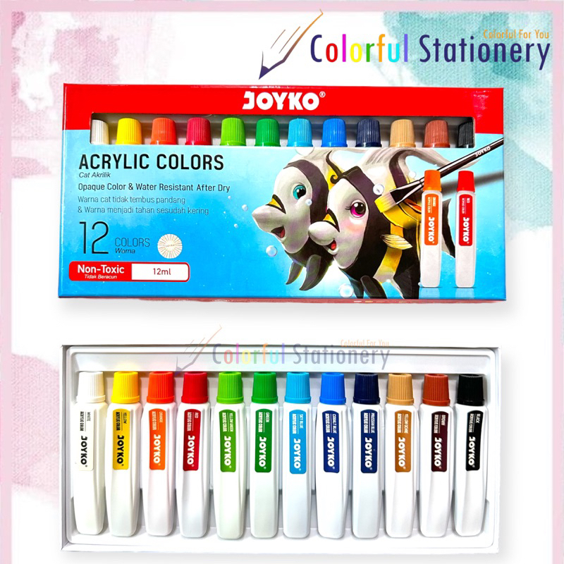 

Acrylic Color / Cat Akrilik Joyko ACC-12ML-12 Warna (Set)