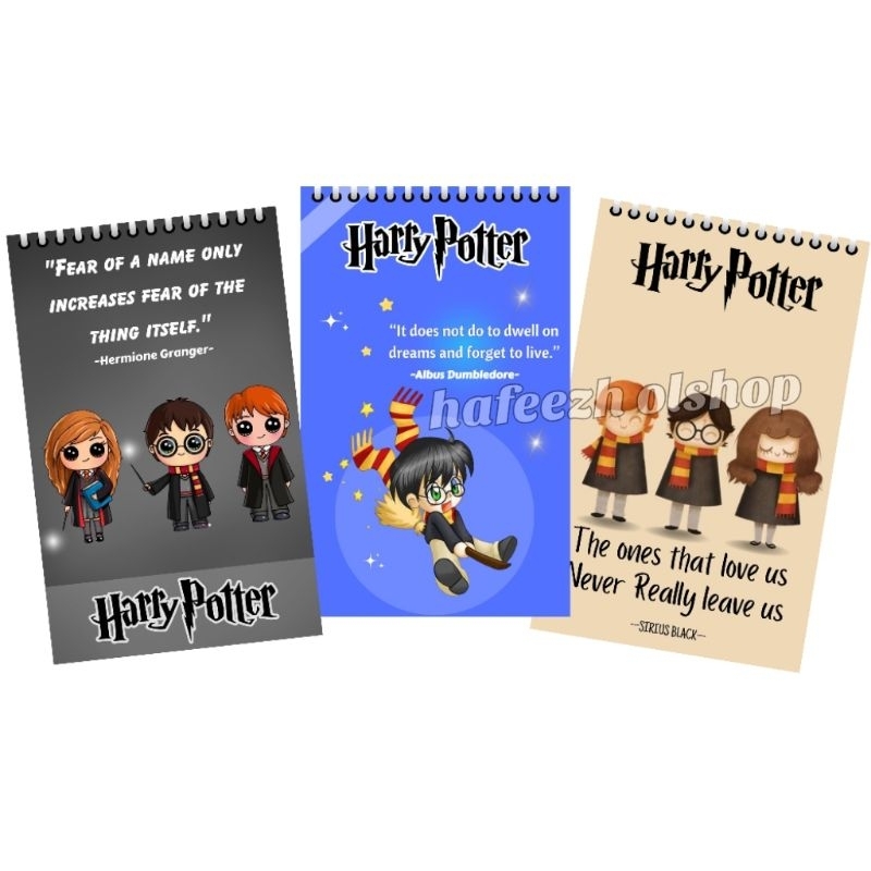 

Buku Catatan Notebook Notes Notepad Spiral Cover Harry Potter