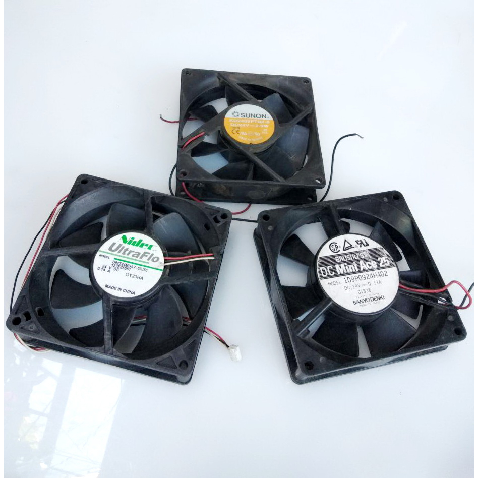 Fan dc brushless Sunon 24v 0.12A Nidec 24v 0.14A & SAN ACE 24v 0.12A 9x9x2.5cm