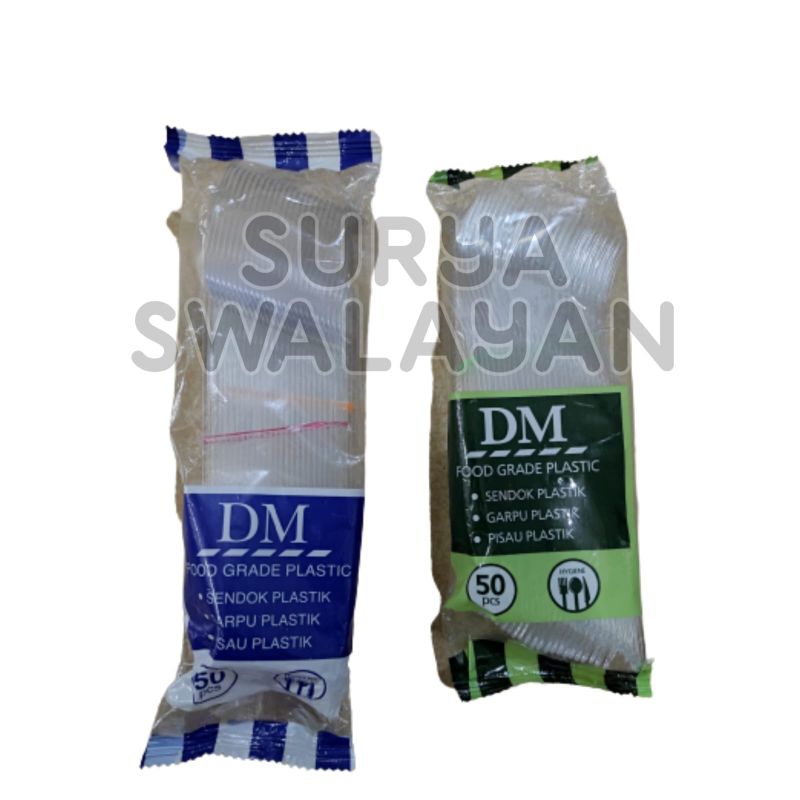 Sendok Makan Plastik Bening Foodgrade DM ISI 50 Pcs  / Sendok Plastik Bening / Sendok Plastik / Send