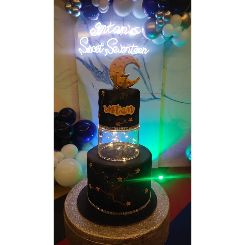 

kue ulang tahun custom tema galaxy/birthday cake ultah custom premium