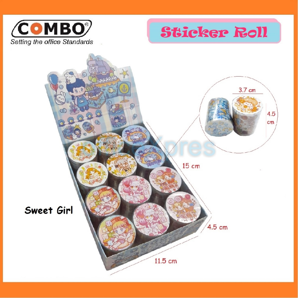 

STICKER ROLL VIRAL / Sticker Momo / Washi Tape / Selotip Box / Stiker Gulung / Sticker Karakter Kartun / Stiker Tempel
