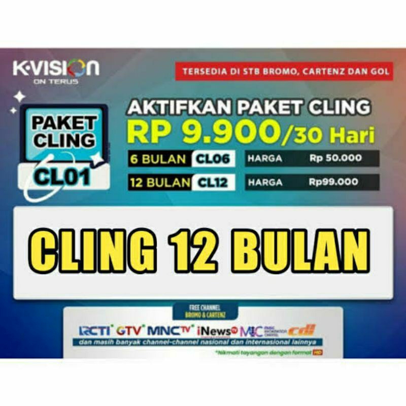 Paket cling K-Vision 1 tahun / 360 hari MNC grup CL12