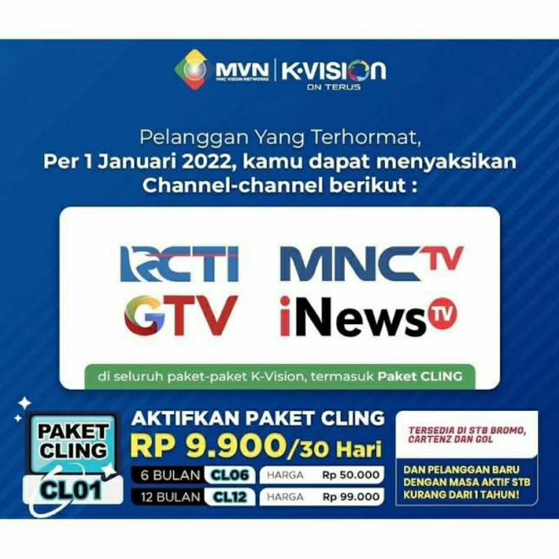 paket cling K-Vision 30 hari / 1 bulan