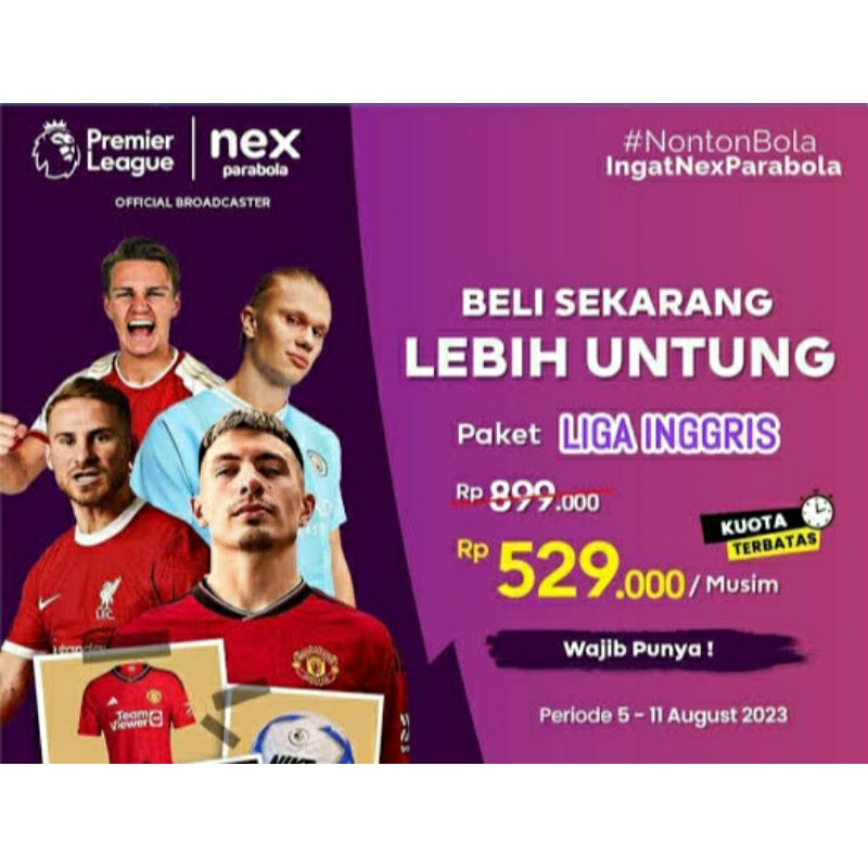 Paket Liga Inggris 1 musim Nex Parabola (Promo)
