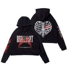 Jaket Sweater Hoodie Crop BGOODS BRILLIANT BONE TRENDY