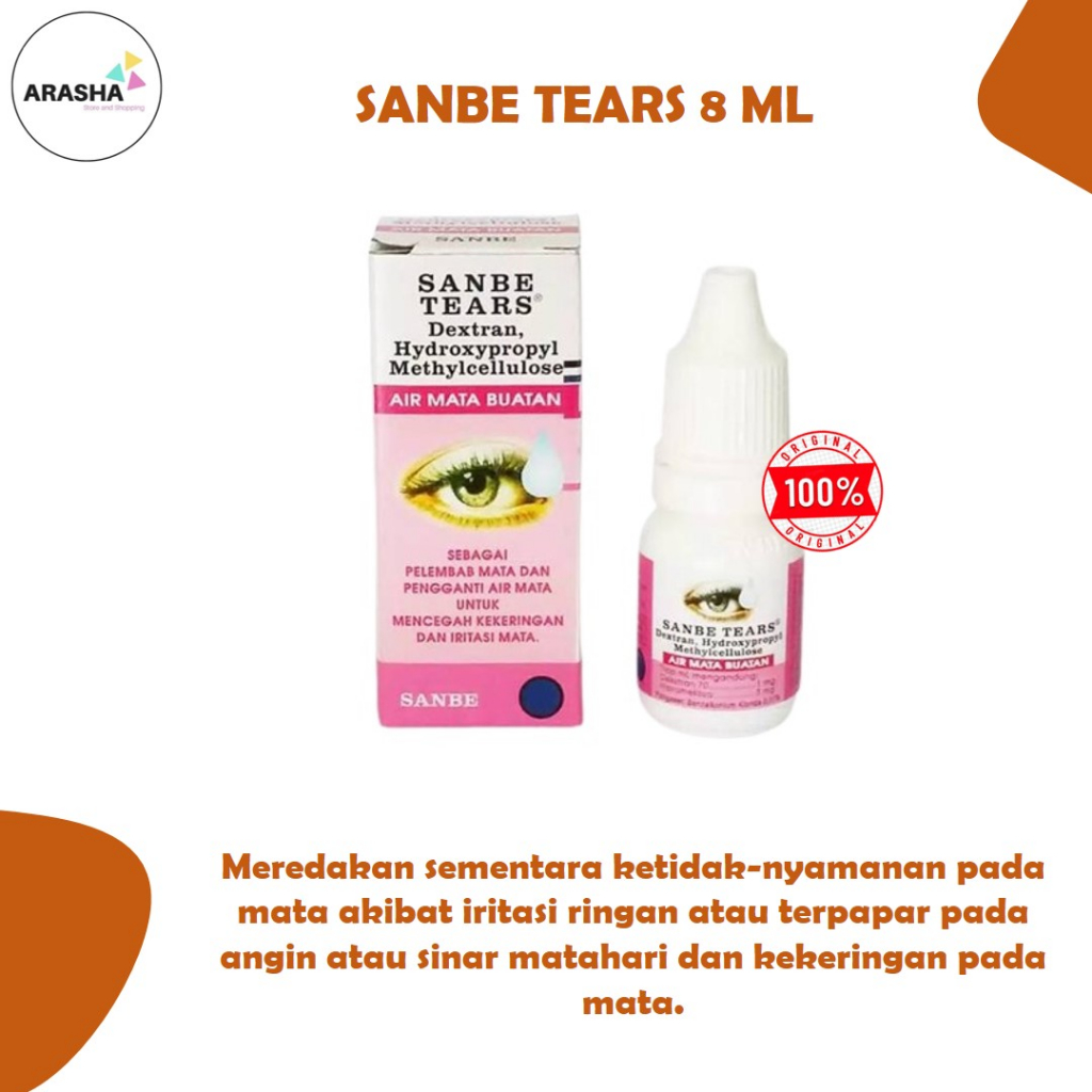 SANBE TEARS TETES MATA 8 ML | Air Mata Buatan Untuk Mata Kering | Iritasi Pada Mata