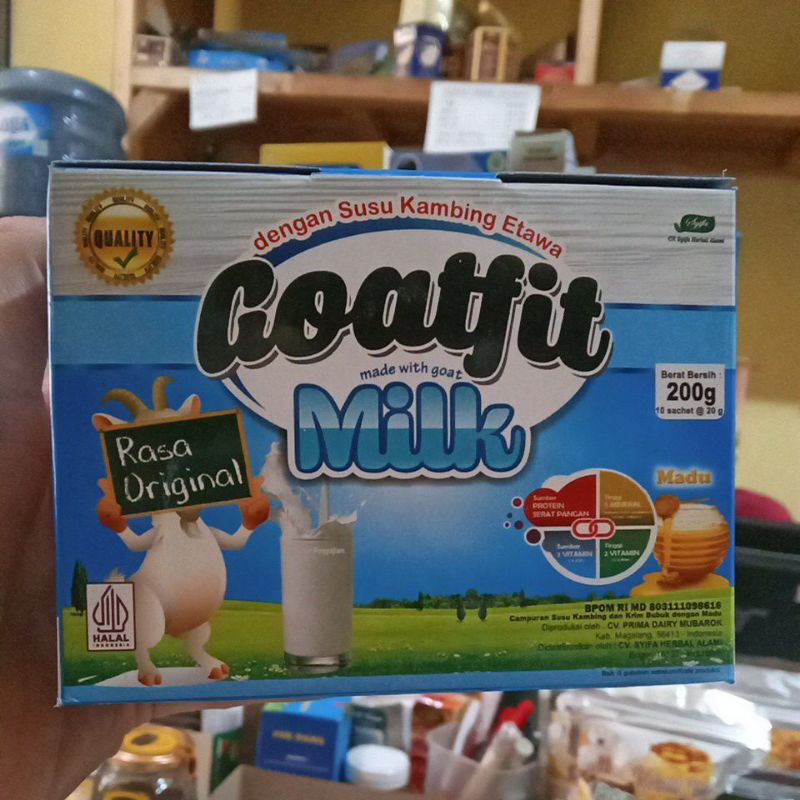 

SUSU KAMBING ETTAWA GOATFIT RASA ORIGINAL 200 GRAM @20 GRAM