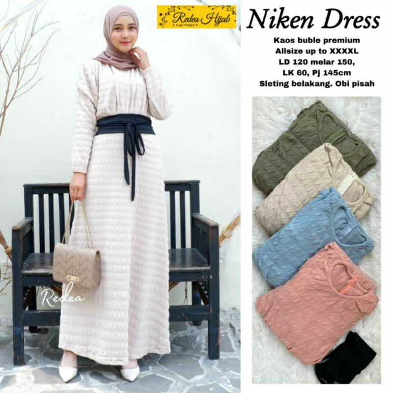 NIKEN DRESS Cantik Banget Ld 120cm Melar sampai 150cm