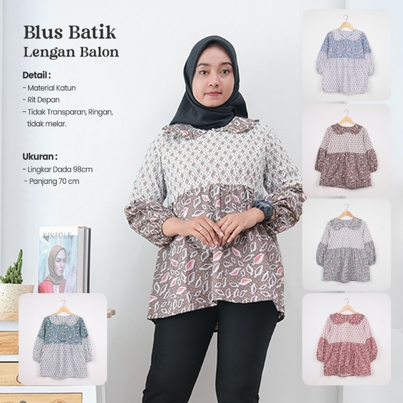 Blouse Batik Soft Lengan Balon - Naira Batik