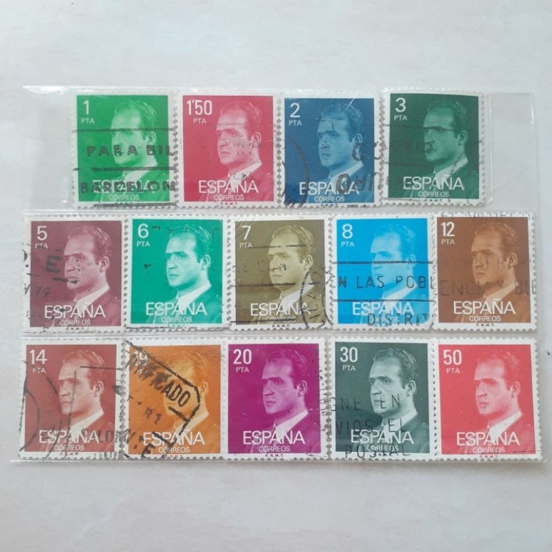 

Perangko Spanyol King Juan Carlos I Tahun 1976-1984 set 14pcs