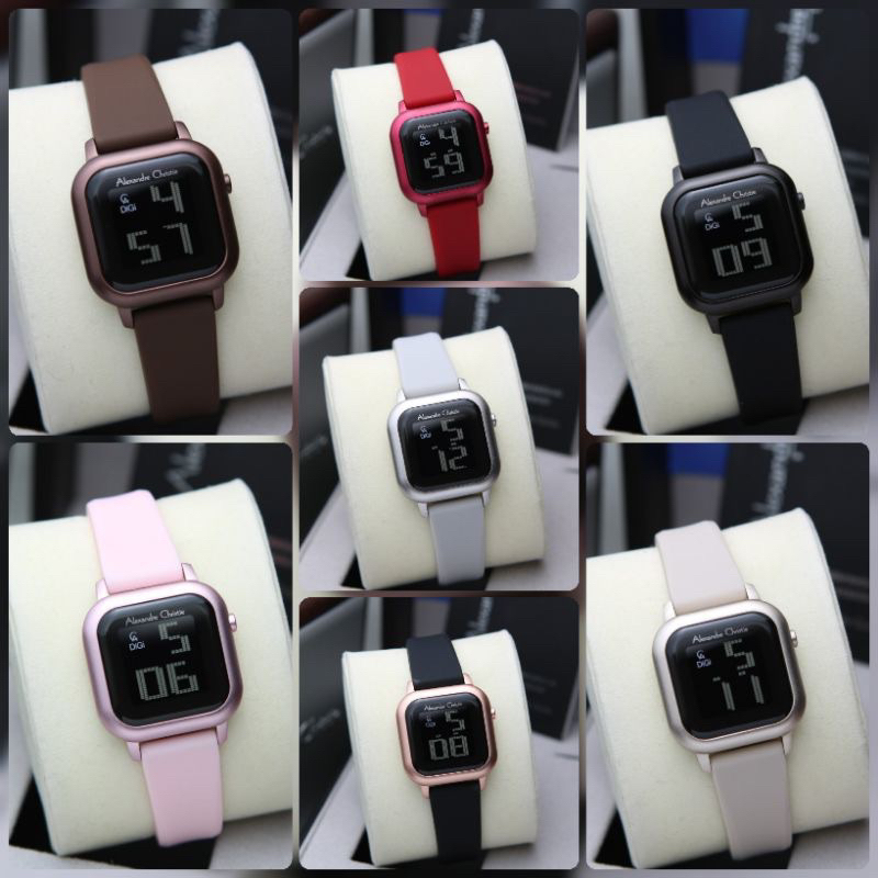 JAM TANGAN WANITA ALEXANDRE CHRISTIE AC 9392 / AC9392 RUBBER DIGITAL ORIGINAL