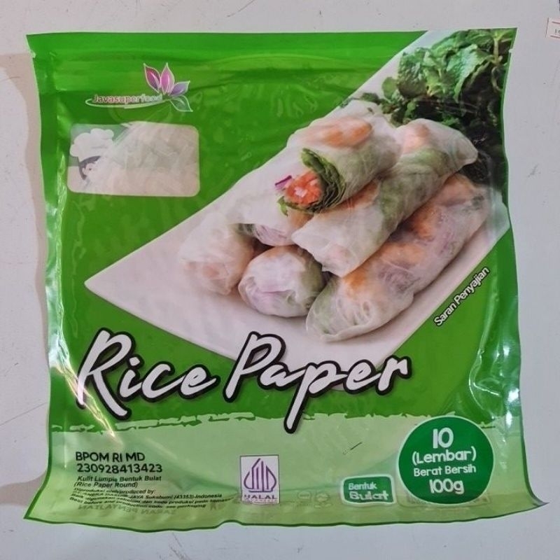 

Javasuperfood Rice Paper ( kertas nasi / kulit lumpia dari tepung beras ) bentuk bulat 100gram isi 10