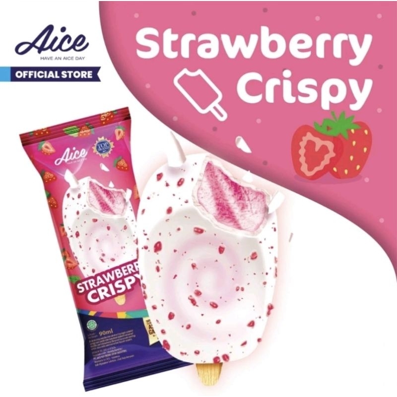 

aice ice cream strawberry crispy / es krim stroberi krispi