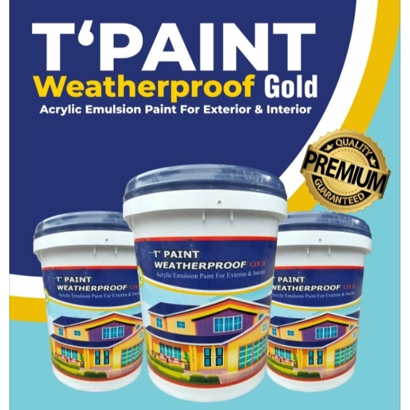 cat tembok T'paint weatherproof GOLD 20kg .