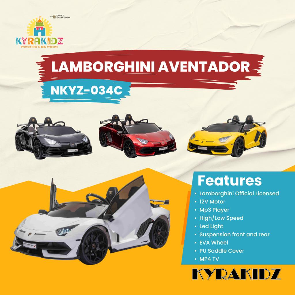Mainan Mobil Aki Anak Lamborghini Aventador SVJ NKYZ 034C Licensed