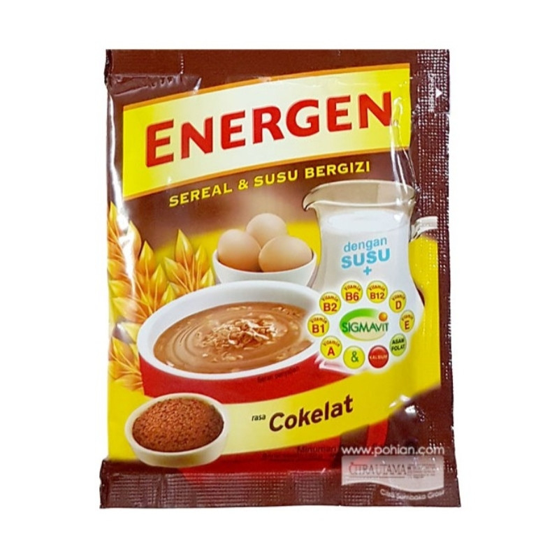 

Energen Sereal dan Susu Bersinergi Rasa Coklat Halal Sereal No 1 Di Indonesia 34 Gram 1 Renceng 10 Bungkus