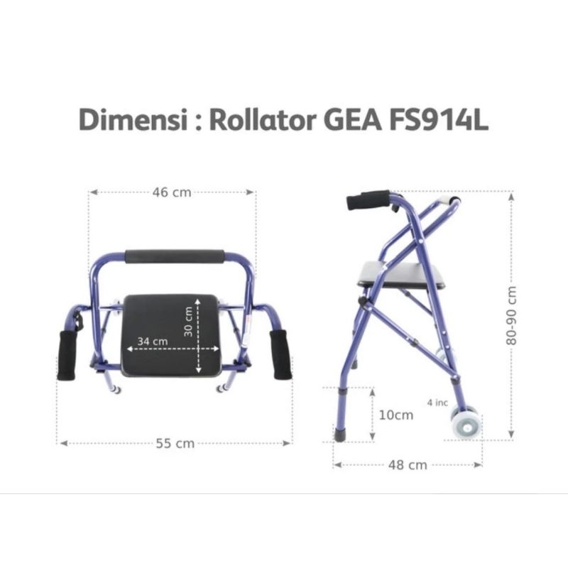 Walker / Alat Bantu Jalan / Walker Rollator / Walker Rollator GEA