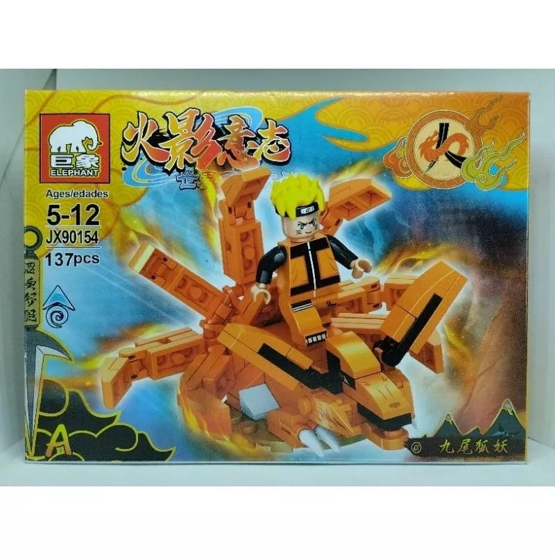Mainan Anak Bermain Series Balok Minifigure Naruto Shippuden Sasuke Obito Set Biju Kyubi Kurama Shuk