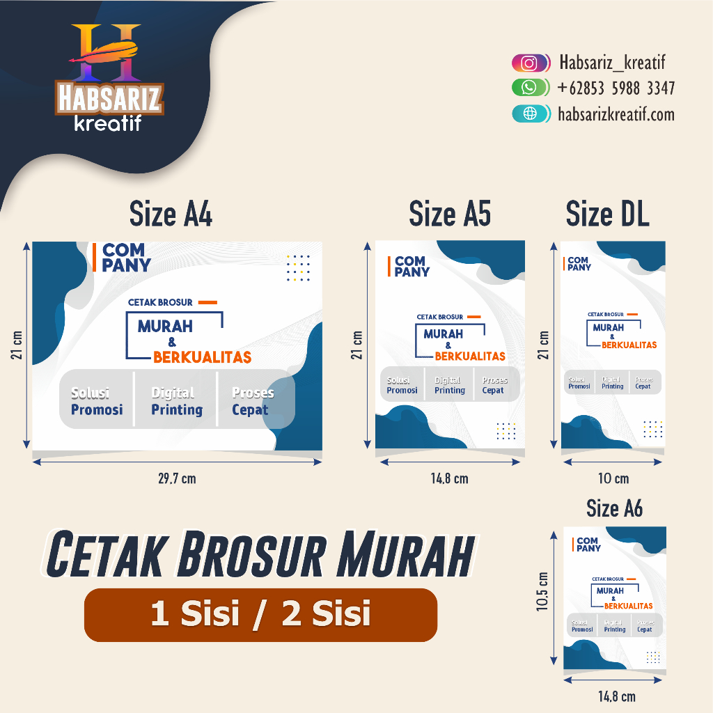 

Cetak Brosur Print Flyer Promosi A4 | A5 | DL | A6 HVS 100gsm (Custom Desain)