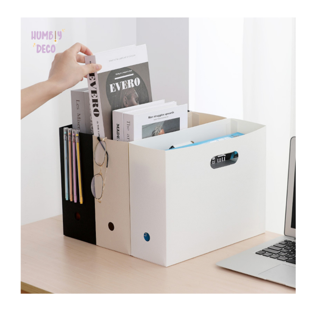 Korean Minimalist File Books Folder Storage Box Organizer | Box Penyimpanan File Folder Dokumen Buku