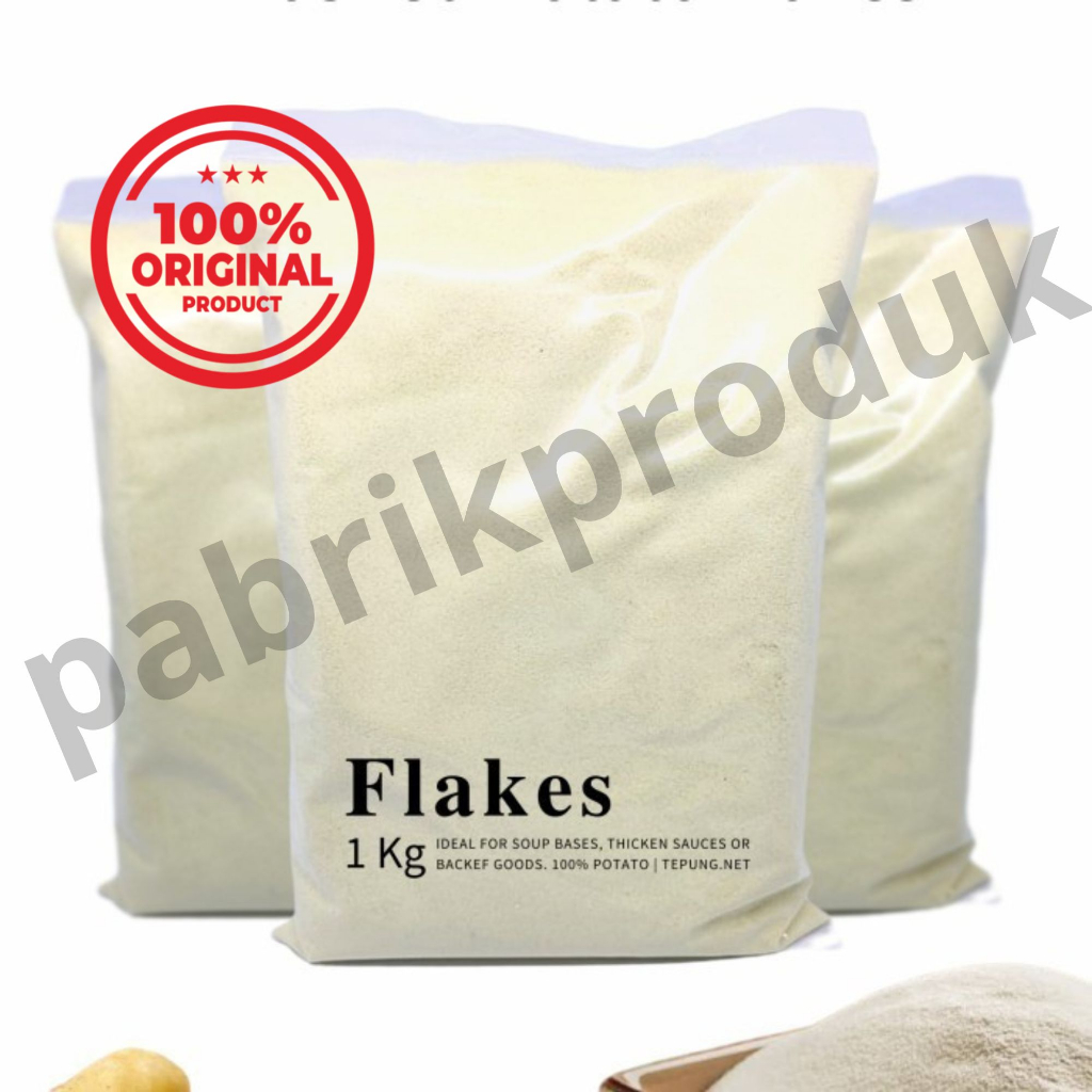 

Potato Flakes Tepung Kentang Asli halus Halal impor Eropa 1KG