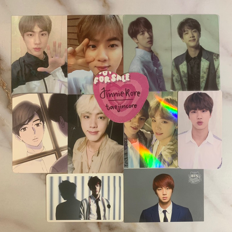 BTS JIN OFFICIAL PHOTOCARD JAPAN FC WINGS ARMY BOOTH SAVE ME WEBTOON AIRPLANE PT2 KYOCERA DOME FAKE 