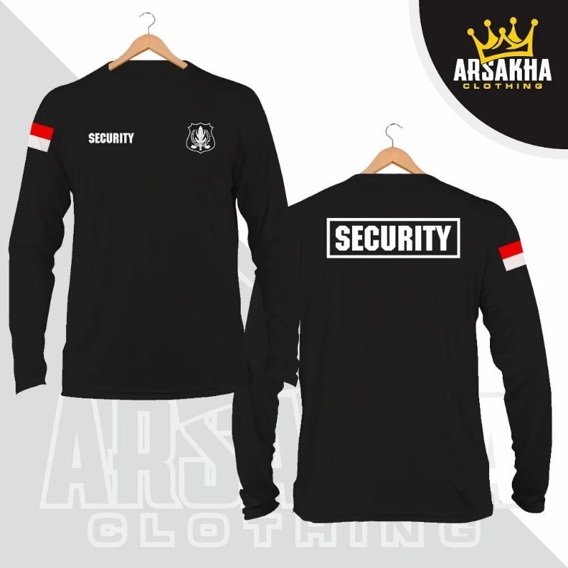 KAOS LENGAN PANJANG SECURITY LOGO BENDERA
