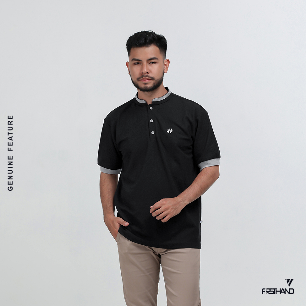 Firsthand Baju Polo Kerah Shanghai Motown HItam
