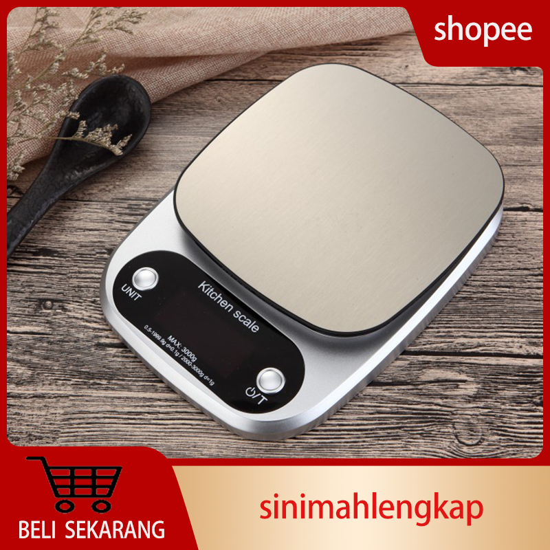 Skala Platform Kecil Elektronik Stainless Steel Skala Dapur Panci Timbangan Elektronik Inggris Timba