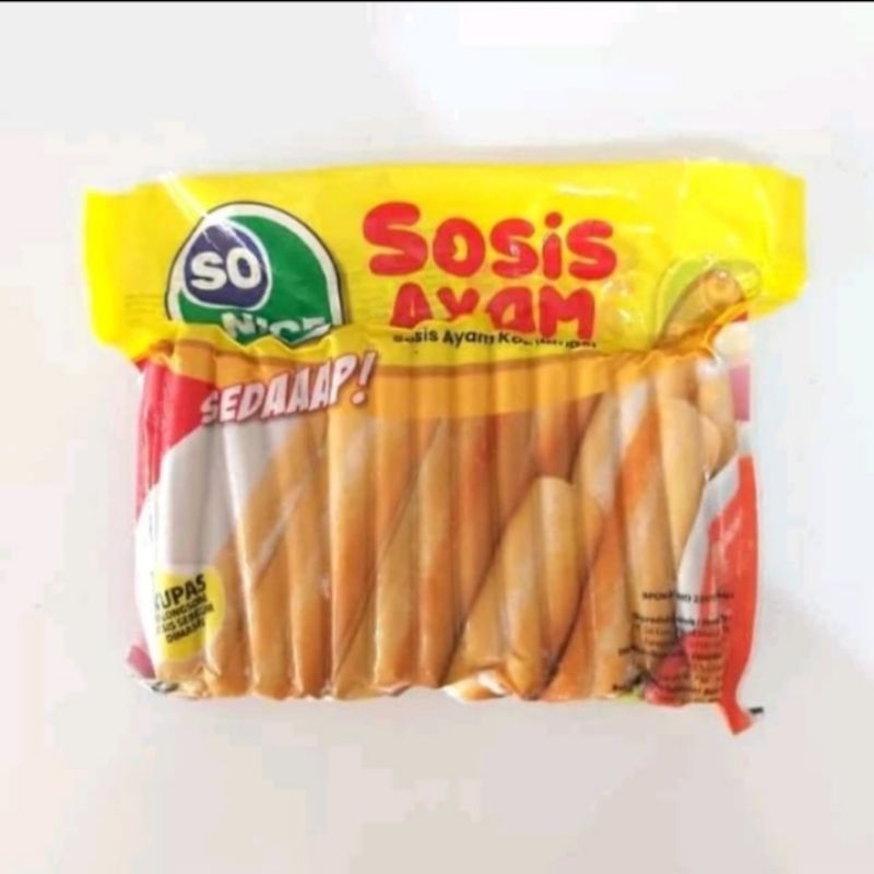 

SOSIS AYAM SO NICE SEDAP 1000GR CHICKEN SAUSAGE HALAL