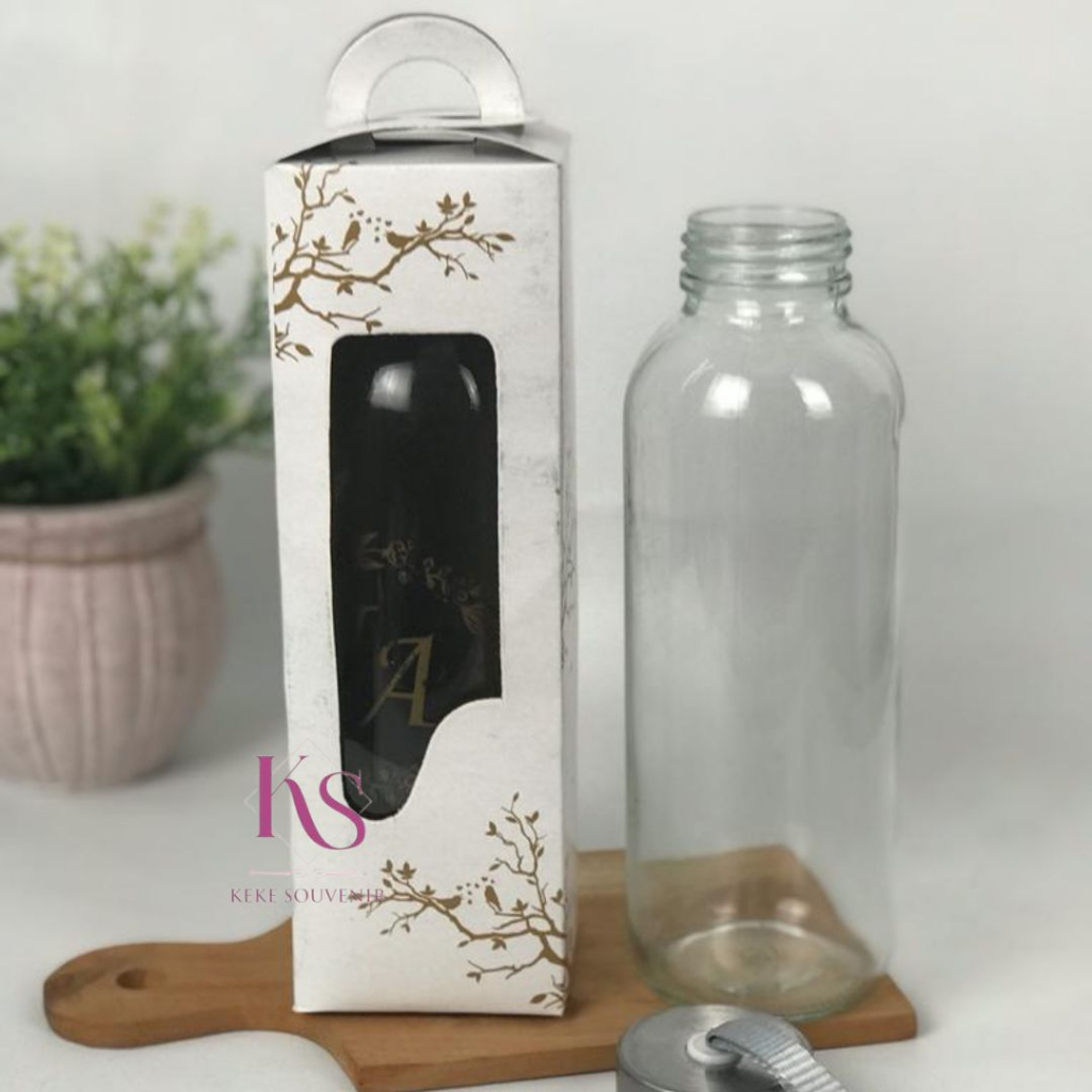 Souvenir Botol 420 mili Bening Import+ Packing Dus Tenteng/Jinjing Putih