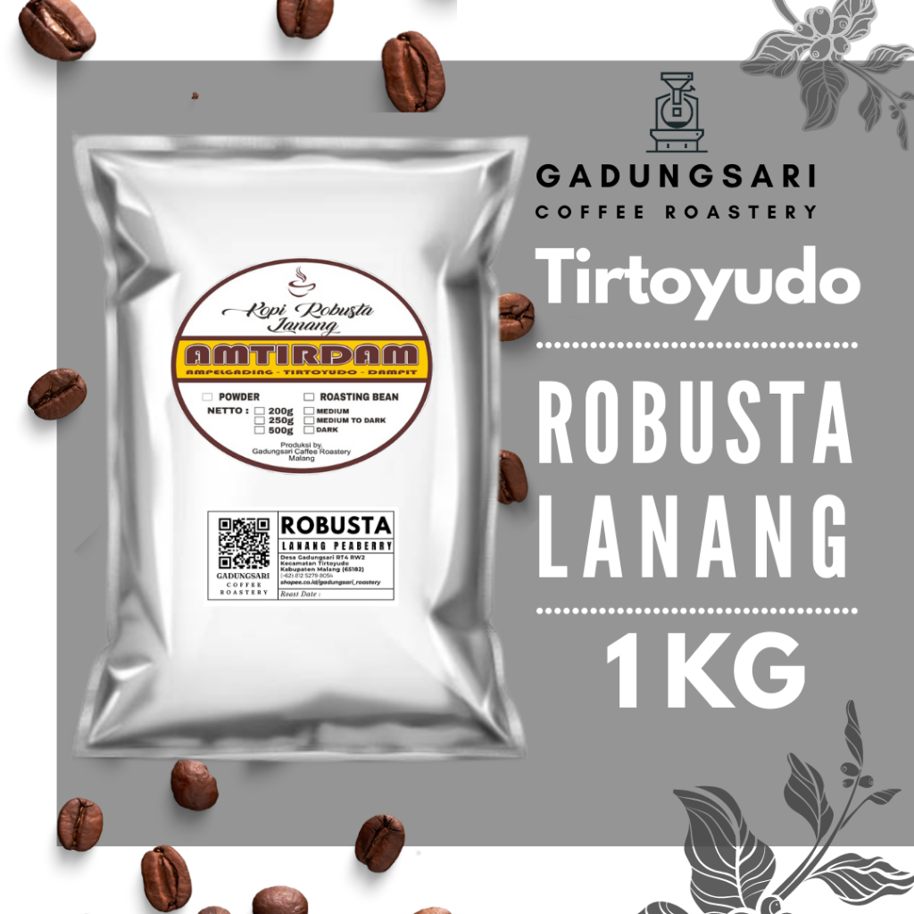 

Kopi Robusta Lanang Tirtoyudo 1 Kg Peaberry Single Bean