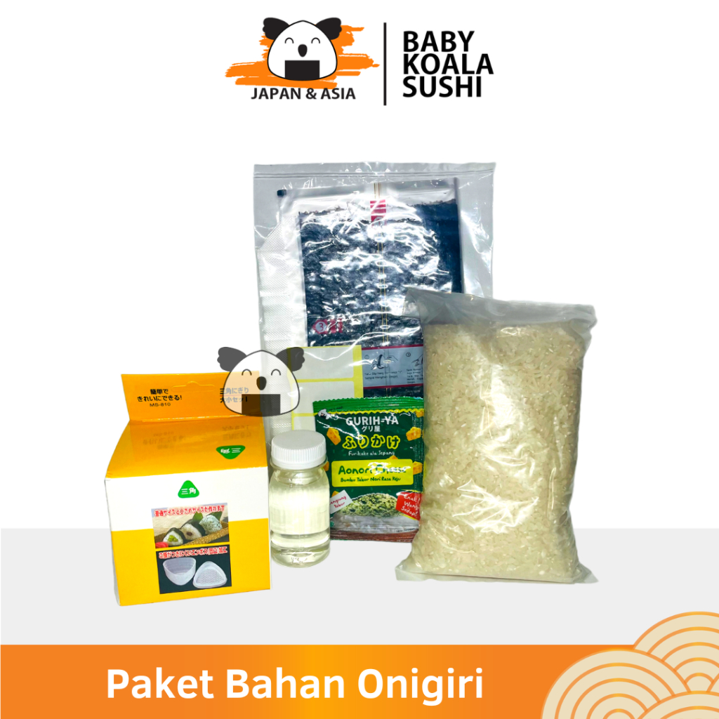 

PAKET BAHAN ONIGIRI 7 Porsi Halal | Beras Japonica, Nori Onigiri, Cetakan, Sushi Seasoning