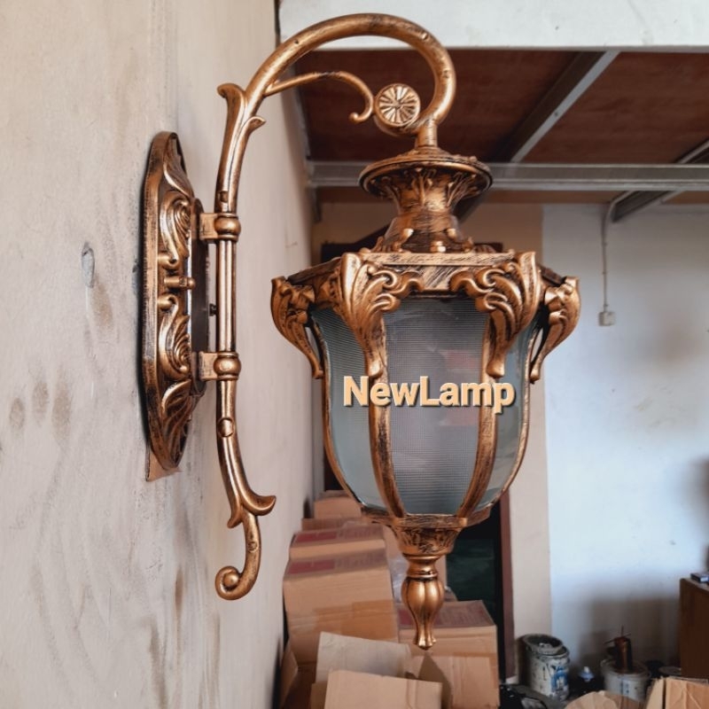 New Lampu hias dinding outdoor tempel waterproof gold antik 1204/s
