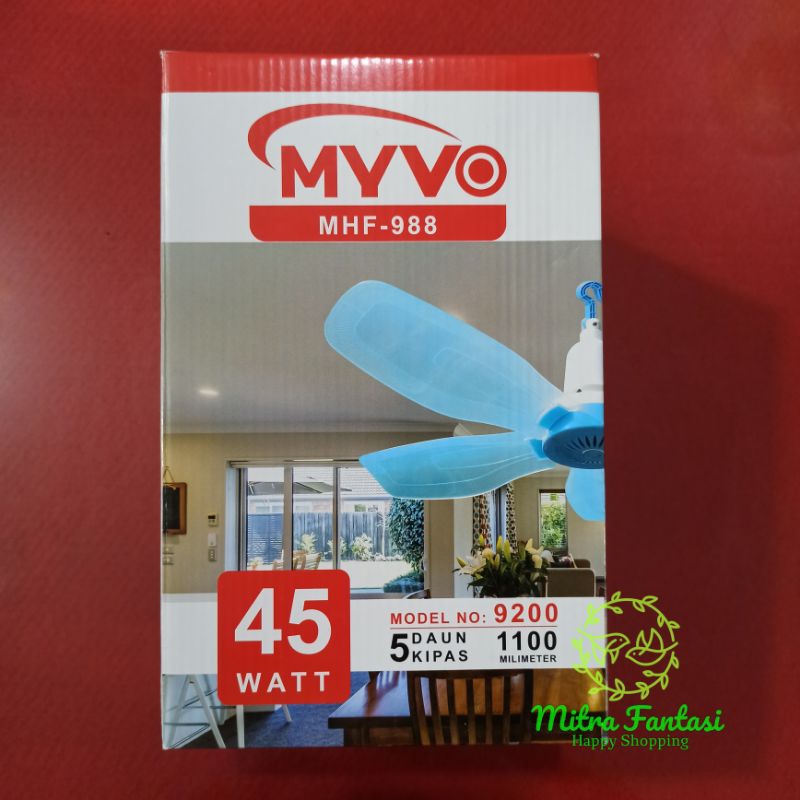 Kipas Angin Gantung Plafon 45w Ceiling Heli Fan Plastik 45 Watt 5 Baling Baling Helifan