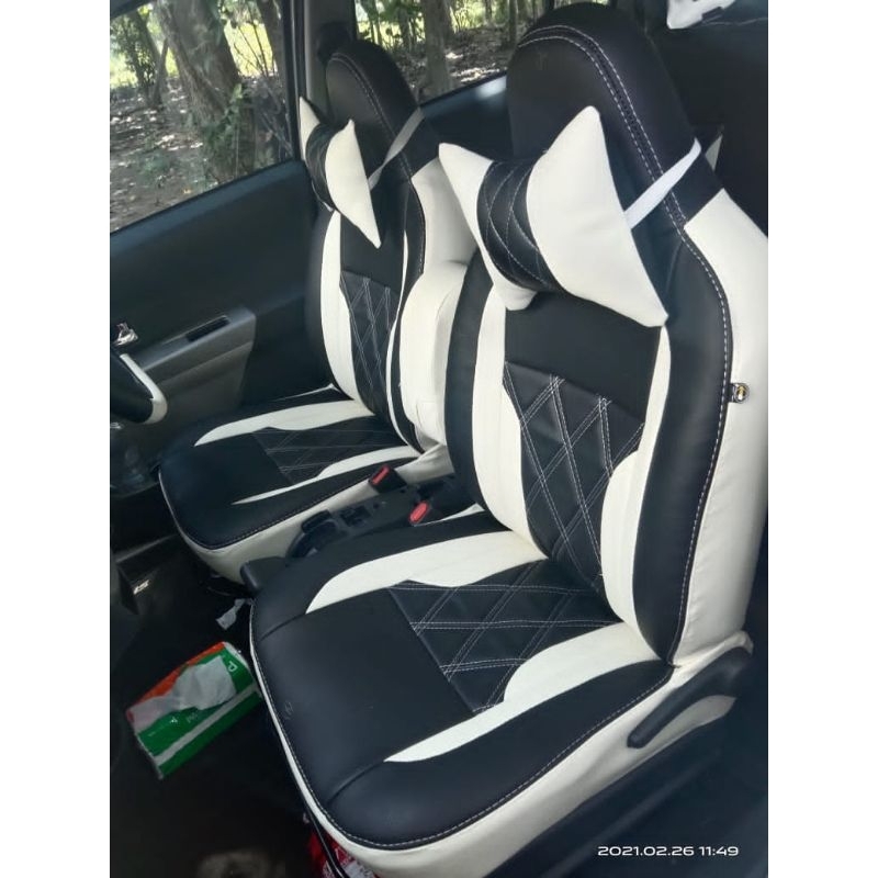 Sarung jok bahan CARVIERO VITZ mobil calya dan sigra