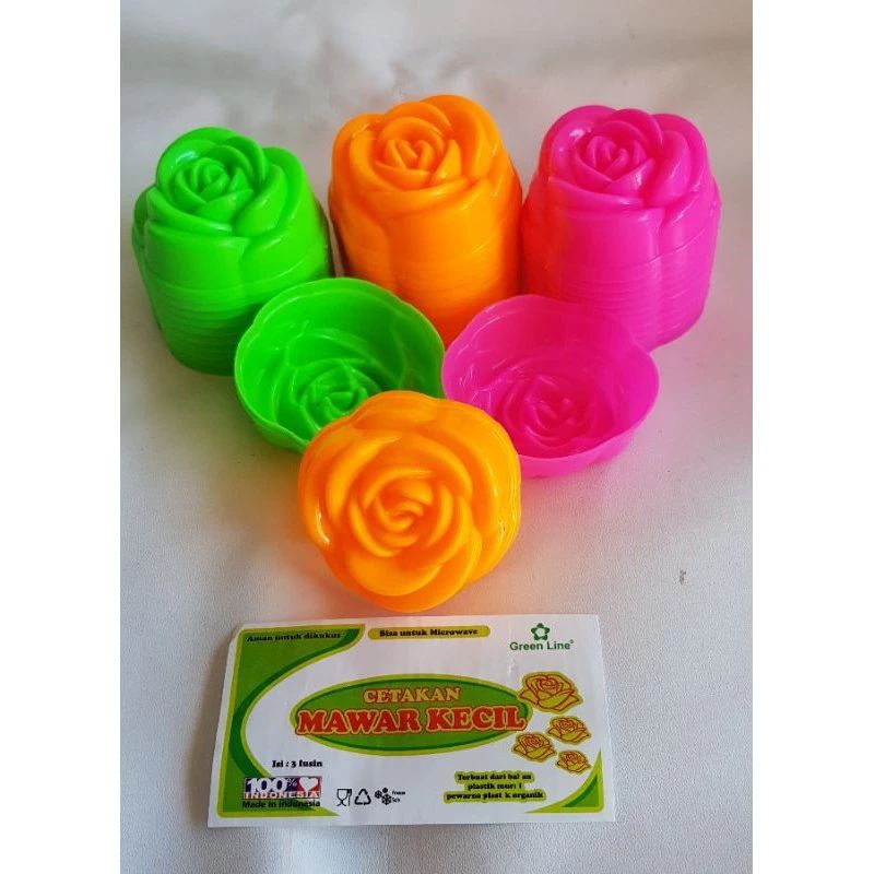 Cetakan bunga mawar 1 lusin/cetakan puding bunga mawar  kecil