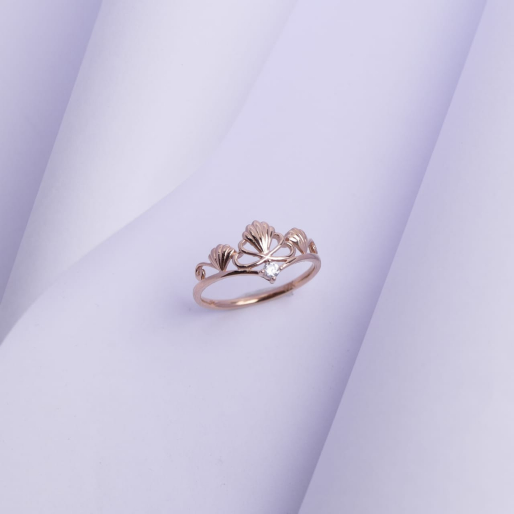 Cincin V Oyster Emas Dominique Jewellery 17K 3150-3151-3152-3160-3170-318-3181-3182