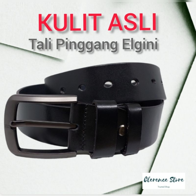 PROMO Tali Pinggang Ikat Pinggang Gesper Sabuk Belt Pria Kulit Asli Elgini Original 82427