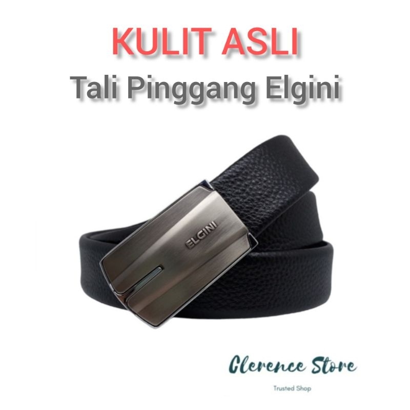 PROMO Tali Pinggang Ikat Pinggang Gesper Sabuk Belt Pria Kulit Asli Elgini Original 2205