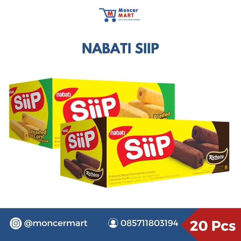 

Nabati SIIP Rasa Roasted Corn/Cokelat Isi 20 Pcs x @4g