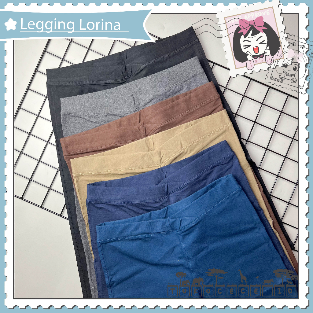 Legging Wanita Senam Lorina Sport Import 3/4 Dan 7/8 Bahan Katun Halus Tebal