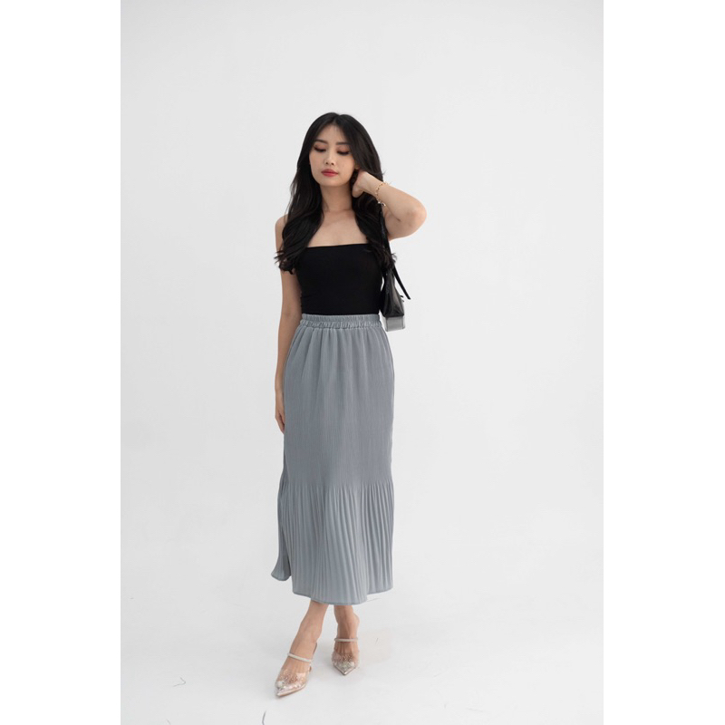 IWEARGRACIE - NAMI SKIRT / ROK PLEATS / ROK MIDI WANITA / ROK HIGHWAIST