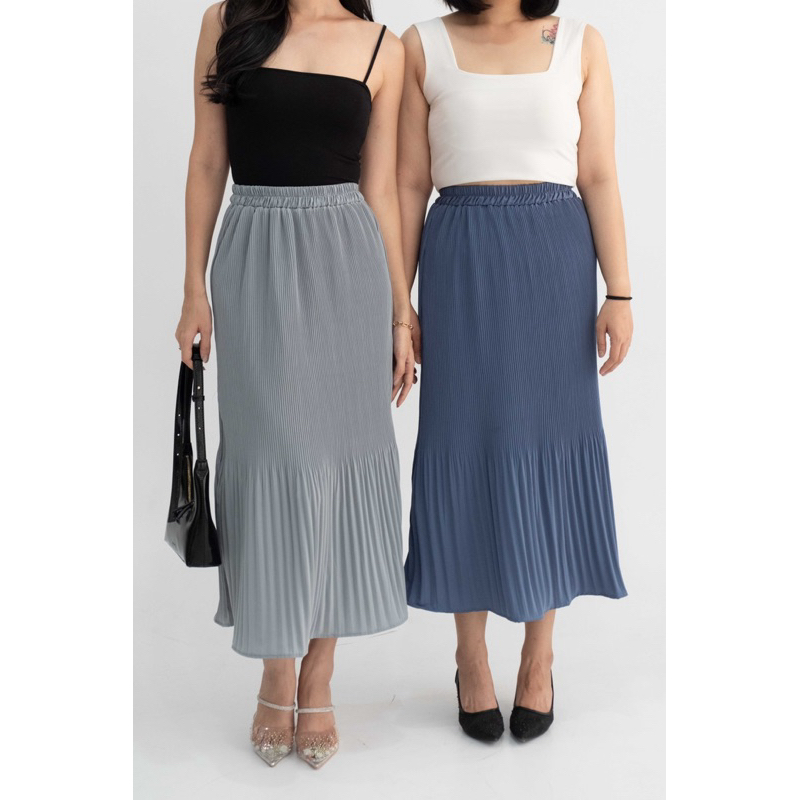 IWEARGRACIE - NAMI SKIRT / ROK PLEATS / ROK MIDI WANITA / ROK HIGHWAIST